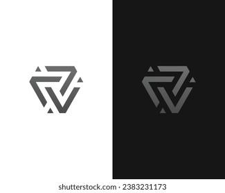 Letter V I Logo Triangle Shape Design Template