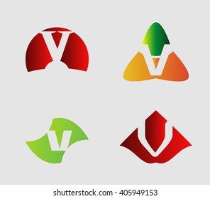 Letter V Logo vector alphabet design element template
