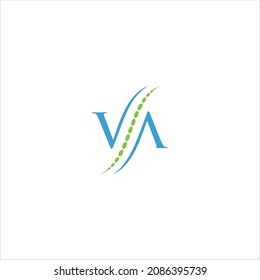 plantilla quiropráctica del vector del logotipo de letra v