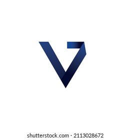 Letter V logo vector Design blue color. Simple logotype