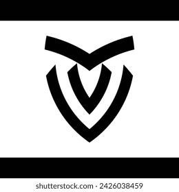 letter "V" logo vector design monogram. White background.