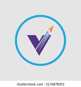 Plantilla de diseño de ilustración vectorial de logotipo de carta V