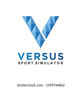 Letter V logo versus. Blue design