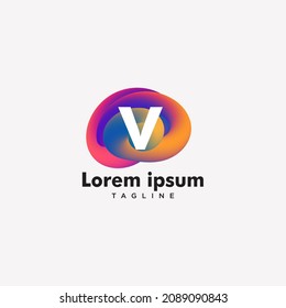 Letter V Logotype Gradient Colorful  Logo Template Design Vector art 