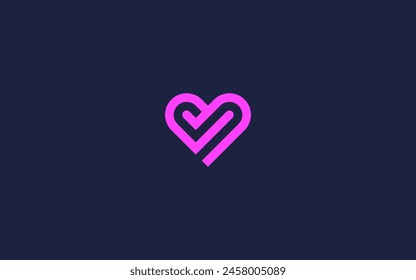 letter v with love logo icon design vector design template inspiration