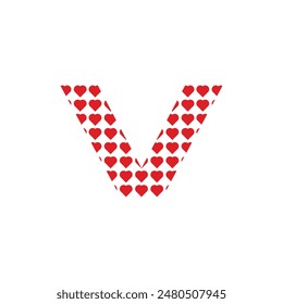 Letter V Love Pattern Modern Abstract Creative Business Icon Logo