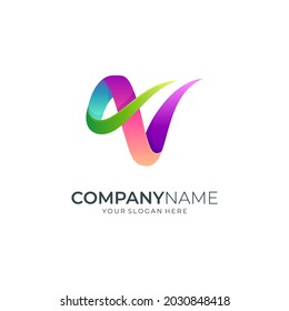 Letter V luxury gradient logo