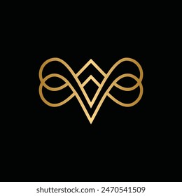 Letter V Luxury line simple logo design template, suitable for your company