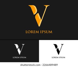 Letter V luxury logo design template	