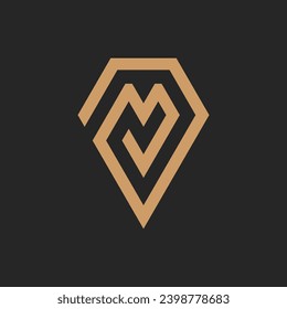 Letter V or M diamond logo design