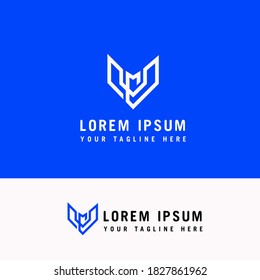 Letter V and M Line Arrow Logo Design Element