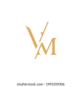 Logotipo de letra V y M, letra monograma vm para belleza y negocios elegantes.