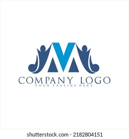 Letter V, M logo vector. Logos can be used for marketing, consulting, health, business card companies