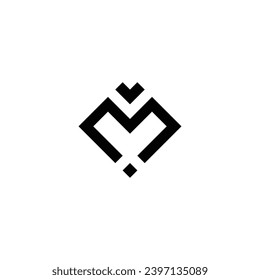 Letter v, M square geometric symbol simple logo vector