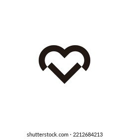 Letter v and m unique geometric symbol simple logo vector
