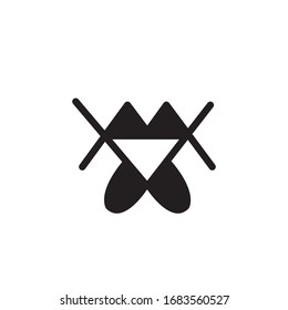 letter v m vector design line illustration