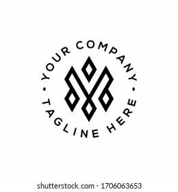 Letter V and M VM art deco monogram icon logo design vector