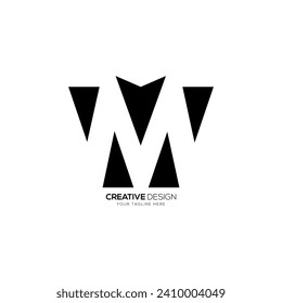 Letter v m w with negative space modern unique shape monogram abstract logo