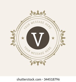 The letter V made in modern line style vector. Luxury elegant frame ornament and ethnic tribal elements. Example designs for Cafe, Hotel, Jewelry, Fashion, Restaurant 