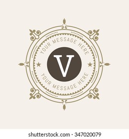 The letter V made in modern line style vector. Luxury elegant frame ornament and ethnic tribal elements. Example designs for Cafe, Hotel, Jewelry, Fashion, Restaurant 