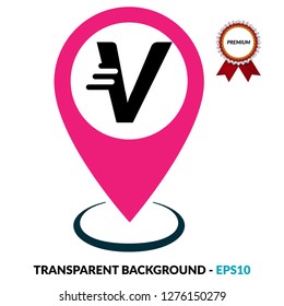 letter V and map pin. logo concept. Designed for your web site design, logo, app, UI
