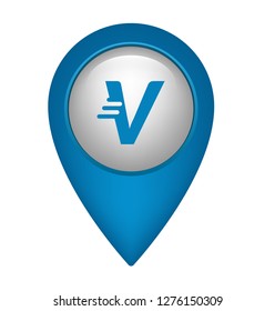 letter V and map pin. logo concept. Designed for your web site design, logo, app, UI