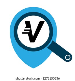 letter V and map pin. logo concept. Designed for your web site design, logo, app, UI