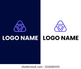 letter a and v mark modern business logo design template