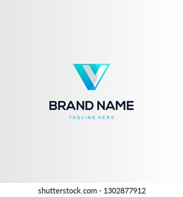 Letter V Media Modern Abstract Creative Business Technology Logo