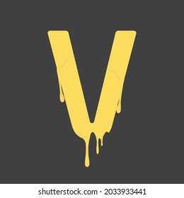 Logo de estilo queso fundido de la letra V o diseño de plantilla de símbolo