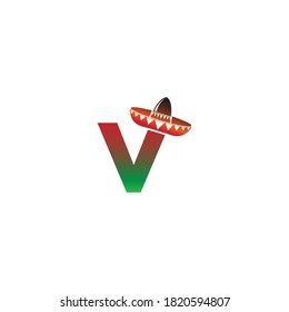 Letter V Mexican hat concept design illustration