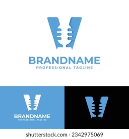 Letter V Microphone Logo, suitable for business related to Microphone with V initial.