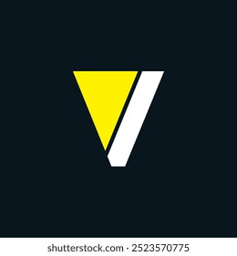 Letter V Minimal Business Logo | Multicolor V Letter Typography Symbol