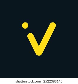 Letter V Minimal Dot Logo | Colorful V Letter Typography Design