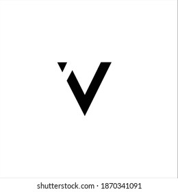 letter V minimalist art monogram letter arrow shape logo