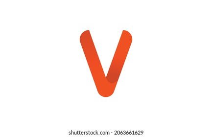 letter V minimalist art monogram arrow shape logo, white background