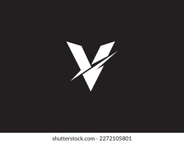 letter V minimalist art monogram logo design