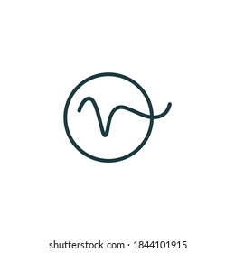 letter V minimalist vector illustration template