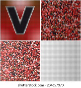 Letter V (mixed mosaic with empty cells)