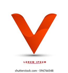  Letter v. Modern concept. elegant and simple typographic