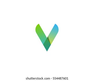 Letter V Modern Gradient Logo Design Element