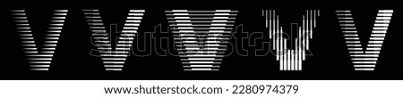 Letter V Modern Logo Collection with Line Pattern