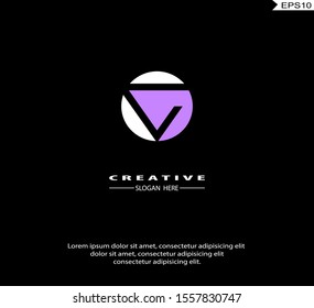 Letter V modern Logo icon monogram design. Vector graphic design template element. black background.