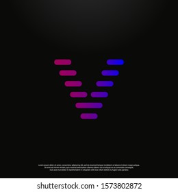 Letter V modern Logo icon monogram design. Vector graphic design template element. black background.