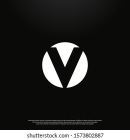 Letter V modern Logo icon monogram design. Vector graphic design template element. black background.