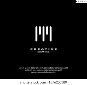 Letter V modern Logo icon monogram design. Vector graphic design template element. black background.

