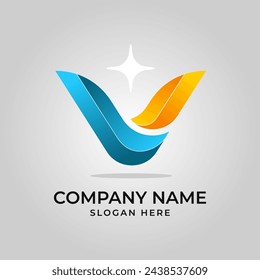 Letter V Modern Logo Vector