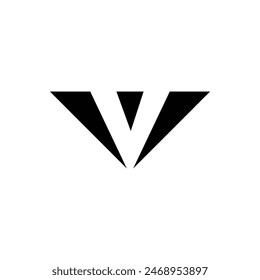 Letter V modern negative space logo