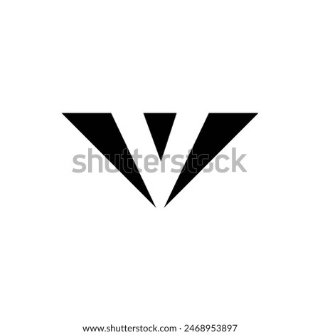 Letter V modern negative space logo