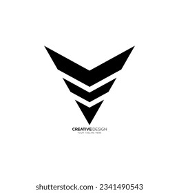 Letter V modern simple abstract shapes alphabet monogram logo. V logo